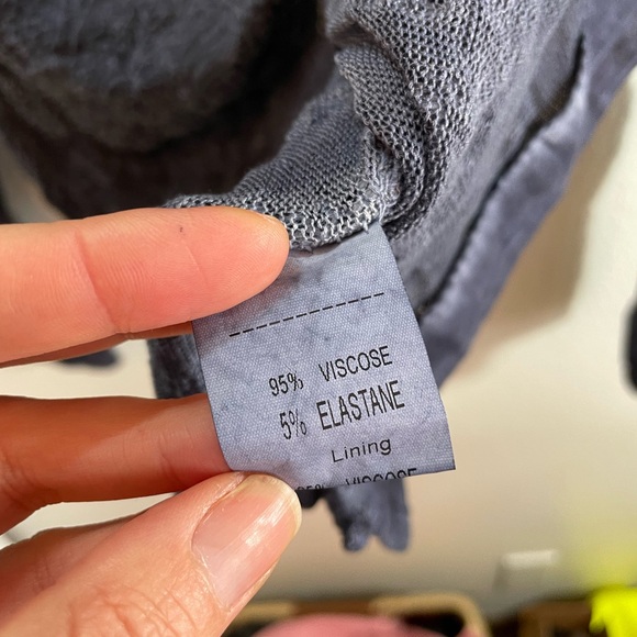 Tempo Paris Made in Italy Blue Lace V-Neck Long Sleeve Size L - Picture 6 of 9